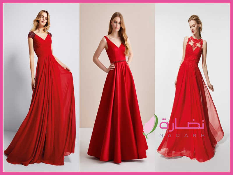 فستان احمر منفوش